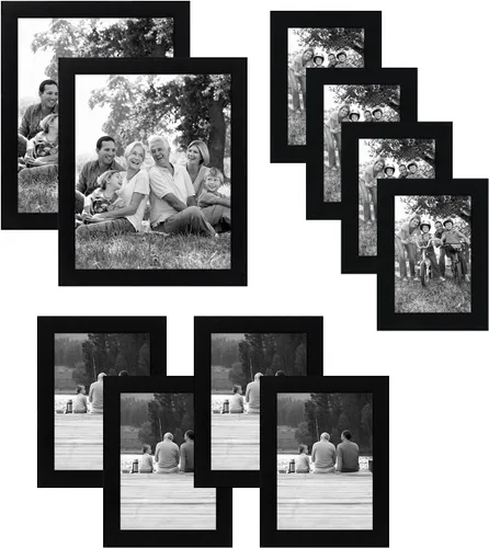 Miniatura 7 de Americanflat Juego de 10 marcos de fotos con vidrio inastillable, juego de marcos de pared para galería con dos marcos de 8 x 10, cuatro de 5 x 7