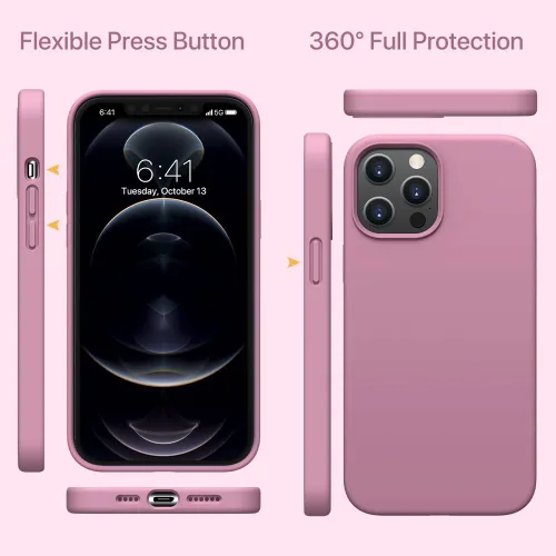 Miniatura 6 de Miracase - Funda compatible con iPhone 12 Pro Max, [forro de microfibra suave antiarañazos], funda de silicona líquida de goma de gel a prueba