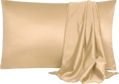 Miniatura 26 de uxcell Paquete de 2 fundas de almohada de satén de seda para cabello y piel, frescas, sedosas, suaves y transpirables, tamaño estándar de 20 x 26