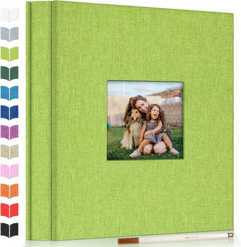 Miniatura 17 de Álbum de fotos Artfeel autoadhesivo, álbum de manualidades para fotos de 3 x 5, 4 x 6, 5 x 7 y 8 x 10 pulgadas, 40 páginas, cubierta de lino