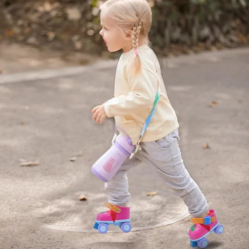 Miniatura 6 de Kids Roller Skate for Girls Boys Ages 2-5 Years Old, Adjustable Toddler Rollerskates, Children Beginner Roller Skate RS209 Rojo rosa