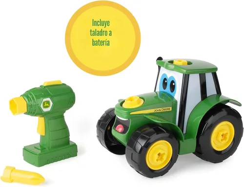 Miniatura 7 de BUILD-A-BUDDY John Deere Tractor de juguete y taladro de juguete - Juguetes STEM para desmontar para niños pequeños con 16 piezas individuales