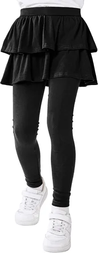 Resinta Leggings sin pies para niñas con falda de volantes, falda elástica con volantes, pantalón encantador para niñas