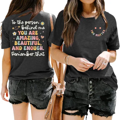Miniatura 2 de Camiseta con texto en inglés "You Matter The Person Behind Me", camiseta con texto en inglés "You are Amazing Tshirt You are Amazing para mujer
