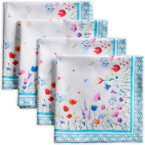 Miniatura 70 de Maison d' Hermine Happy Florals - Juego de 4 servilletas 100% algodón suave y cómodo perfectas para cenas familiares, bodas, fiestas de cóctel, 063