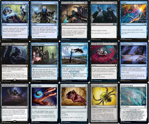 Miniatura 4 de MTG Decks & More Compatible con Magic The Gathering: Elite Toxrill Horror Commander Deck – Dimir – Azul Negro – EDH – 100 cartas – Personalizada