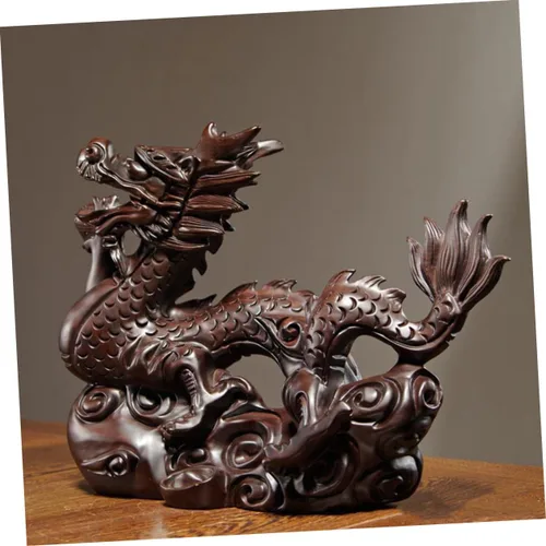Miniatura 9 de Yardwe Figura de paisaje de año nuevo, decoración de mascota china, estatua de riqueza de Feng Shui, estatua de dragón 2024, estatua de dragón
