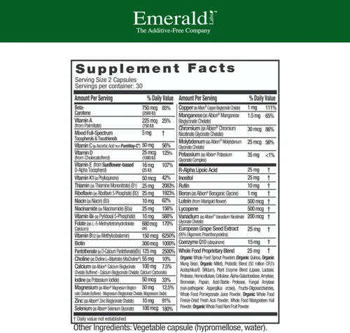 Miniatura 2 de EMERALD LABS Multivitamínico completo de alta calidad para apoyo digestivo e inmunológico con vitamina C como PureWay-C, complejo de vitamina B