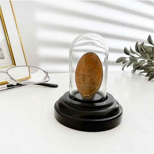 Miniatura 2 de Plymor Miniatura 1" x 2" Mini Cúpula de exhibición de cristal TINY Cloche (base de chapa de madera negra)