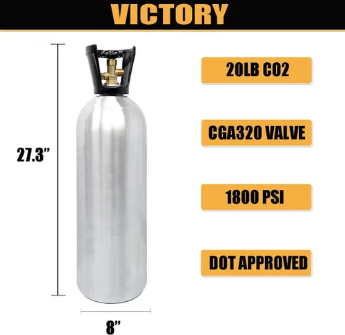 Miniatura 2 de Victory Cilindro de aluminio del tanque de CO2 de 20lb con la válvula CGA320
