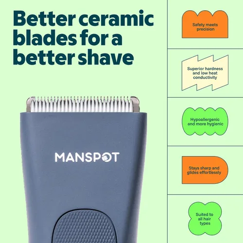 Miniatura 6 de MANSPOT Afeitadora eléctrica para ingle, recortadores de acabado capilar, juego de afeitado y aseo para hombres con 4 protectores y cabezales