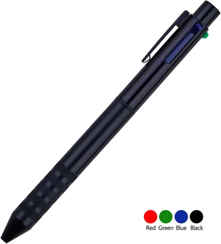 Miniatura 3 de DUNBONG Bolígrafo multicolor negro 4 en 1 multifunción con bolígrafo de gel negro, azul, rojo, verde, 1 unidad (negro)
