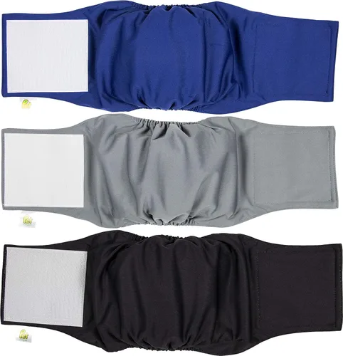 Miniatura 12 de PET MAGASIN Pañales para perros machos con forma de vientre (paquete de 3) (L, camuflaje)