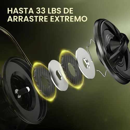 Miniatura 5 de KastKing Carrete giratorio Sharky - Relaciones de engranajes de 5.2:1 y 6.2:1, resistencia de fibra de carbono de 33 a 39.5 libras, rodamientos