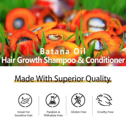 Miniatura 8 de Batana Oil - Juego de champú y acondicionador orgánico Batana con cebolla, romero, árbol de té de argán, productos para el cabello espesante