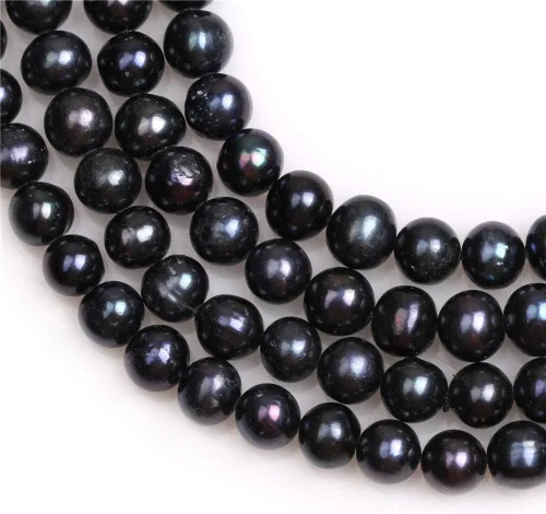 Miniatura 2 de Cuentas de perlas cultivadas de agua dulce para hacer joyas, piedras preciosas semipreciosas, 0.315-0.354 in, hilo negro, 15 pulgadas, color teñido