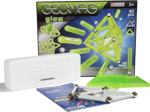 Miniatura 3 de Geomag Kit Glow - Juego de construcción magnética de 104 piezas que brillan en la oscuridad