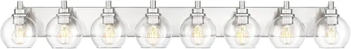 Miniatura 36 de Accesorios de iluminación de baño, luz de tocador mate negra de 2 luces, apliques de pared modernos con pantalla de globo de vidrio transparente