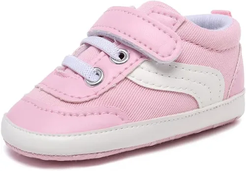 Tenis de lona para bebés niños y niñas, suela suave, antideslizantes, ligeros, para recién nacidos, para primeros pasos, para cuna de 0 a 18 meses