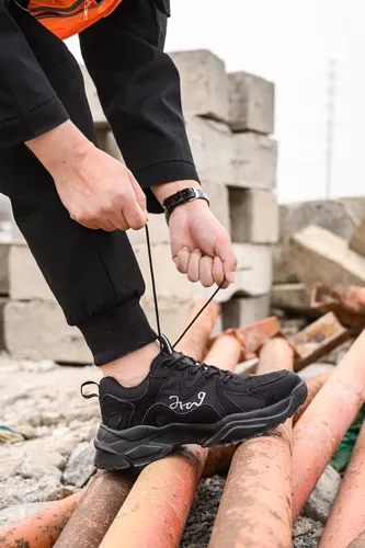 Miniatura 7 de Zapatos de punta de acero para hombres y mujeres, ligeros, indestructibles, a prueba de pinchazos, cómodos zapatos de seguridad para uso industrial