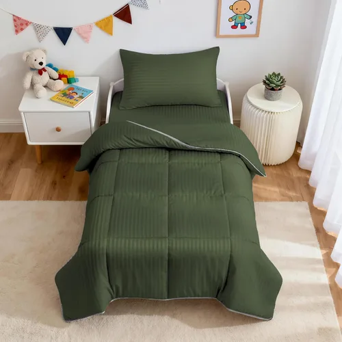 Miniatura 11 de ZPECC Juego de Ropa de Cama para Niños Pequeños - Juego de Ropa de Cama Hipoalergénica para Cuna de Bebé de 4 Piezas para Niños y Niñas, Incluye