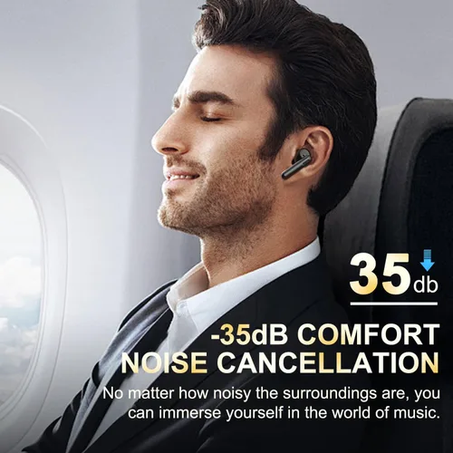 Miniatura 4 de Auriculares inalámbricos con cancelación de ruido, auriculares Bluetooth 5.4, sonido estéreo de graves grandes, 4 micrófonos ENC AI Clear