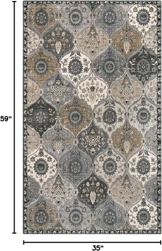 Miniatura 2 de Lahome Alfombras de Área Lavables con Diseño de Enrejado Marroquí, Alfombra de 3x5 pies para Dormitorio Entrada Interior Antideslizante, Pequeña