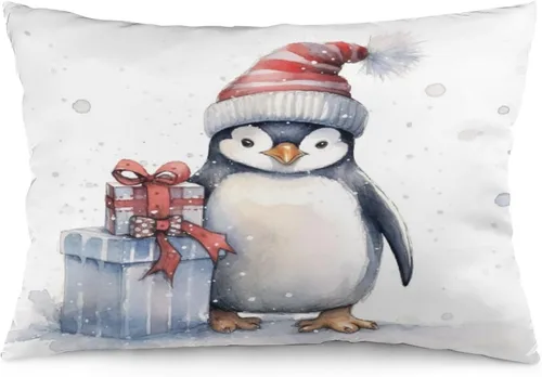 Miniatura 19 de Fundas de almohada de primavera con bonitos muñecos de nieve, fundas de almohada rústicas para vacaciones, funda de almohada tamaño Queen