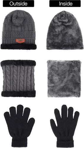 Miniatura 4 de Conjunto de bufanda de invierno para niños, gorro de punto para niños y niñas, as pictures shown