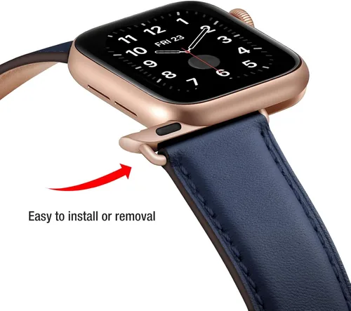 Miniatura 3 de correas compatibles con Apple Watch de 1.49, 1.57, 1.65 y 1.73 pulgadas; correa de repuesto de cuero auténtico compatible con Apple Watch Series 5