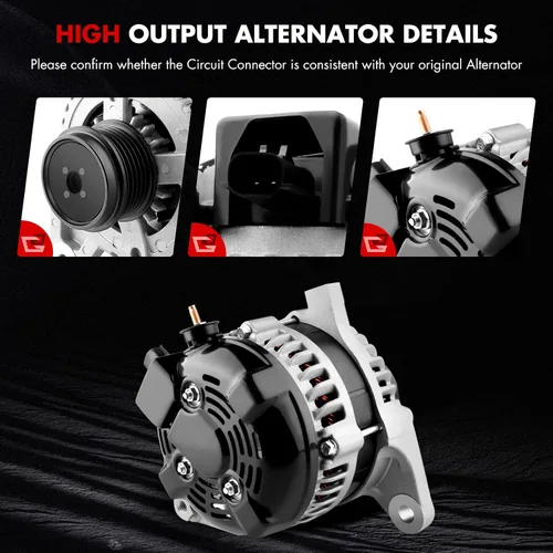 Miniatura 5 de Nuevo alternador apto para Chrysler Pacifica V6 3.5L 2004 2005 2006 (Touring/Base/Limited), alternador de alto rendimiento de 145 amperios