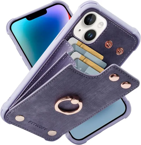 Miniatura 10 de Funda tipo cartera compatible con iPhone XR/10R con tarjetero de crédito, funda protectora de cuero a prueba de golpes compatible con anillo