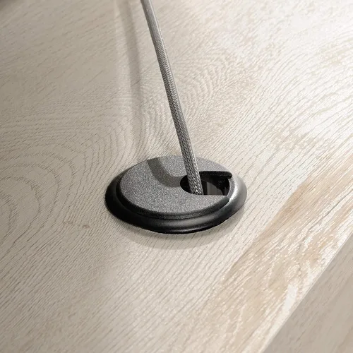 Miniatura 12 de Sauder Edge Water - Escritorio esquinero en forma de L con cajones de almacenamiento y estante abierto, en color castaño a la tiza