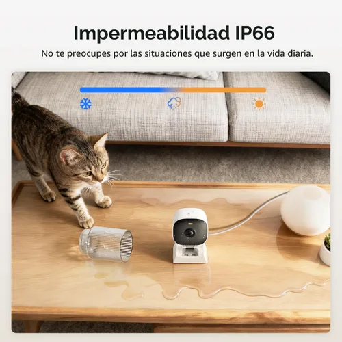 Miniatura 7 de Cámaras 2K para seguridad del hogar, interior/exterior para monitoreo de bebés/ancianos/mascotas con aplicación de teléfono, Plug & Play con cable