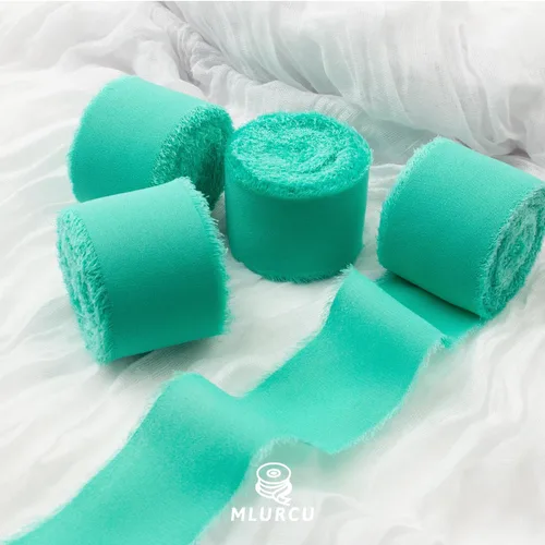 Miniatura 4 de Cinta de gasa verde aguamarina de 1.5 pulgadas x 40 yardas, color azul turquesa, perfecta para envolver regalos, invitaciones de boda y manualidades