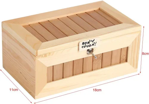 Miniatura 4 de Cryfokt Dont Touch - Caja de madera electrónica USB para ahorrar dinero, divertida e interactiva, juguete para aliviar el estrés, decoración