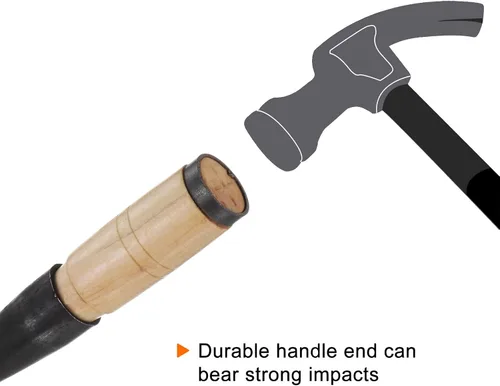 Miniatura 6 de HARFINGTON Cincel de madera recto de 1-1/9 pulgadas, hoja de borde biselado, herramientas de mano para carpintería con mango redondo para tallar