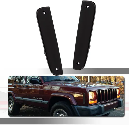 Miniatura 9 de Kit de lentes transparentes LED ámbar compatible con Jeep Cherokee 1997 1998 1999 2000 2001 Luz marcador de estacionamiento lateral de parachoques