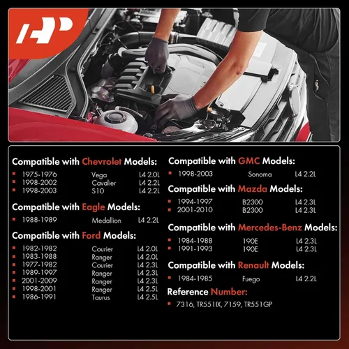 Miniatura 2 de A-Premium Bujías de iridio y platino compatibles con Ford Taurus, Ranger, Courier y Chevrolet S10, GMC Sonoma y Mercedes-Benz W201 190E, Mazda