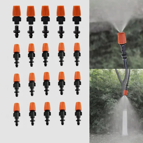 Miniatura 8 de 50 emisores de goteo para tubos de riego por goteo de 1/4 pulgadas, goteros de flujo de agua ajustables de 360 grados en estaca de flecha de 5