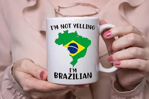 Miniatura 2 de Divertidas tazas de café del orgullo de Brasil, con texto en inglés "I Not Yelling I'm Brazilian Cup", idea de regalo para hombres y mujeres