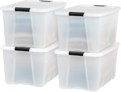 Miniatura 19 de IRIS USA Contenedores de almacenamiento de plástico apilables de 72 cuartos de galón con tapas, paquete de 6 unidades, sin BPA, fabricados
