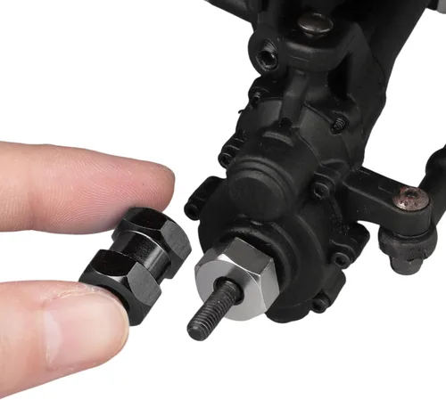 Miniatura 6 de Hobbypark - Paquete de 4 cubos de transmisión hexagonal de rueda de 0.472 in, acoplador combinador de aluminio, extensión de desplazamiento de 0.591