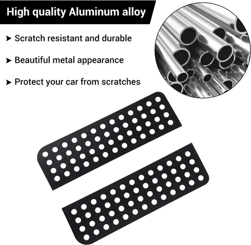 Miniatura 4 de Hoolcar Adhesivos para ventana de puerta trasera, cubierta de panel de vidrio de aleación de aluminio para Jeep Wrangler JKU 2007-2017, 4 puertas