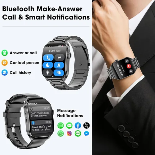Miniatura 3 de Curve - Reloj inteligente militar para hombre (respuesta/hacer llamadas), reloj inteligente AMOLED de 1.93 pulgadas con monitor de frecuencia