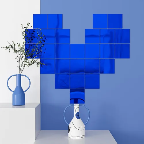 Miniatura 2 de VEELIKE Papel tapiz de vinilo metálico azul brillante de 15.7''x118'', despegar y pegar, vinilo espejo azul no reflectante, rollo de vinilo adhesivo
