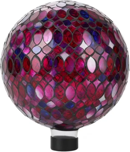 Miniatura 7 de Lily's Home Colorida bola de vidrio de mosaico, diseñada con un impresionante patrón de mosaico holográfico de pétalos para traer color a cualquier