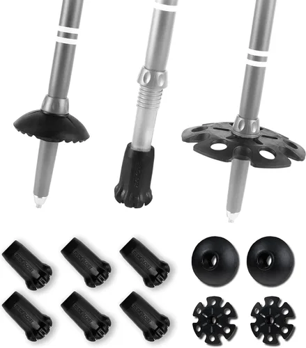 Miniatura 7 de TREKOLOGY Trekking Pole Tips and Baskets Set - Rubber Replacement Accessories for Walking Sticks and Hiking Pole