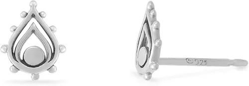 Miniatura 2 de Boma Pendientes de plata de ley balinesa tribal boho con forma de lágrima, Metal, No es una piedra preciosa
