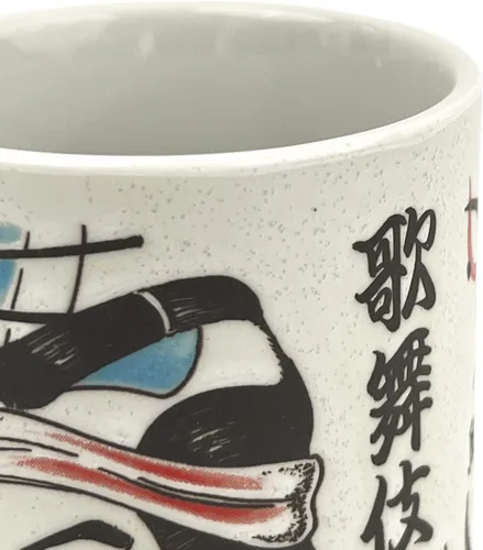 Miniatura 6 de Taza de té japonesa - Cerámica 9 fl oz, Yunomi taza, sushi hecho en Japón (C3-16 Kabuki sukeroku)